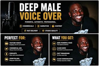 record a deep professional male voiceover