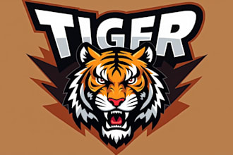 make a high quality angry tiger head mascot logo in 15 hours