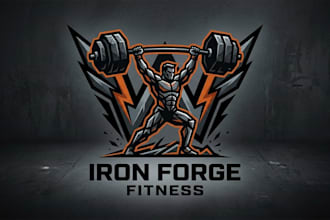 design a powerful and modern weightlifting logo for your fitness brand