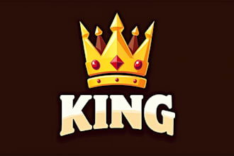 design unique king crown mascot logo with unlimited revision