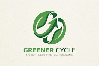 design a modern and eco friendly recycling logo for your brand