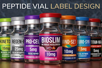 do product label design, peptide vial label, peptide sarms supplement label