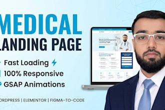 design modern chiropractor, physio, or medical landing page