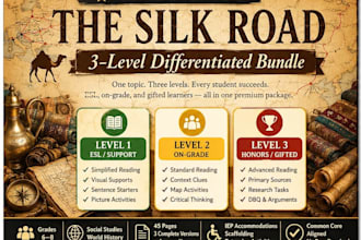 create differentiated social studies worksheets and classroom bundles