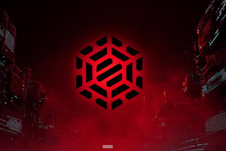 create futuristic cyberpunk style or mecha logo