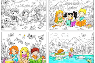 draw colorful childrens book illustration
