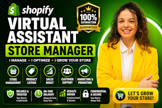 be shopify virtual assistant store manager VA sales cro shopify marketing