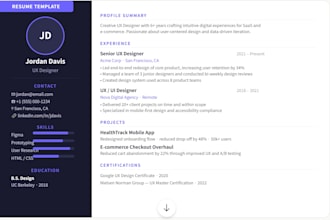 design a modern ats friendly resume and CV