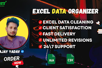 do microsoft excel ,clean, format, merge, split  and organize