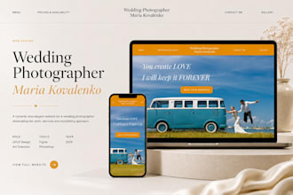 design a romantic and elegant wedding photographer website