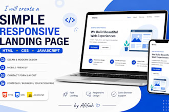 create a simple responsive website using HTML CSS and javascript