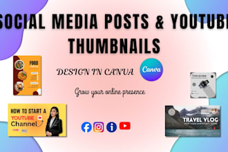 design professional social media posts and youtube thumbnails using canva