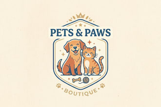 design a cute and professional pet store logo for your business