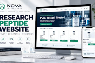 build a research peptide website, woocommerce store or landing page
