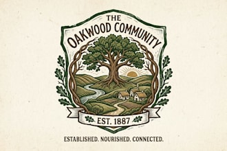design a rustic and meaningful village logo for your brand or community