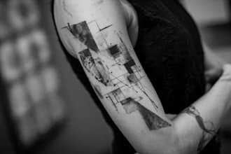 custom an abstract black tattoo design