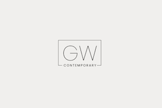 design gw contemporary minimal art gallery word mark logo