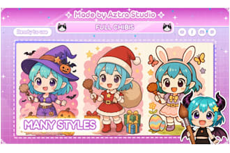 create a cute custom chibi character illustration or avatar