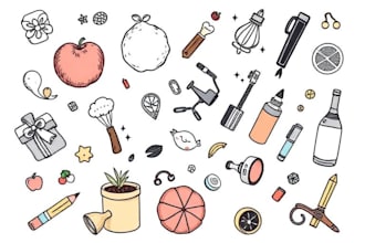 draw doodle illustration, objects, icons for your business