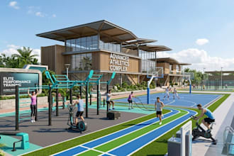 design your sport complex and facilites, stadiums, gym with 3d rendering