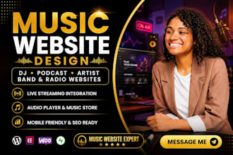 create music website design podcaster dj website artist band podcast website seo