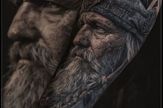 draw a attractive tattoo sleeve art