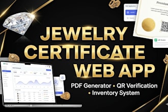build custom jewelry certificate generator and inventory web app