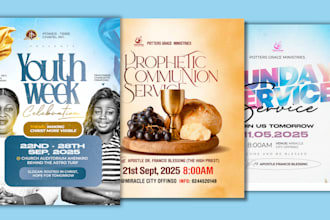 design canva church flyer, redesign canva flyer, print ready, a5, editable flyer