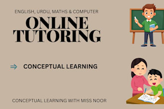 teach maths urdu english and computer to kids conceptually