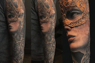 draw an awesome tattoo sleeve art