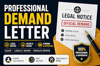 write professional demand letter legal notice cease and desist letter