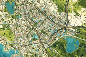 draw vector map and illustration
