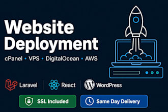 deploy your website to cpanel, vps, digitalocean, AWS