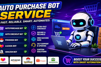 custom auto checkout bot,shopping bot,pokemon bot, auto purchase bot
