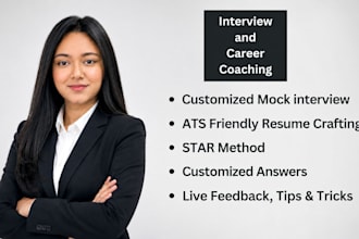 provide job mock interview prep, customized ats friendly resume