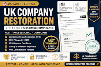 restore your UK company and handle seis hmrc compliance filing