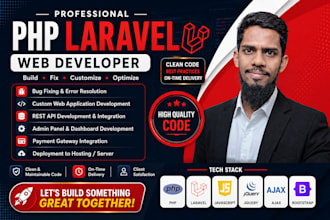 develop, fix, and customize PHP laravel web applications