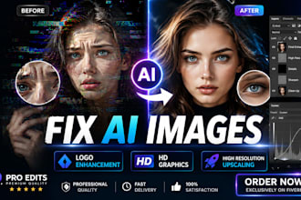 fix ai generated images, recreate logo, and enhance images