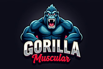 design unique angry gorilla mascot logo with unlimited revision