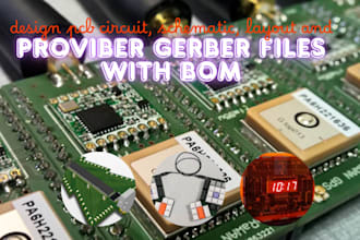 design pcb circuit, schematic, layout and proviber gerber files with bom