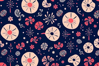 design high quality repeating patterns for fabric and packaging