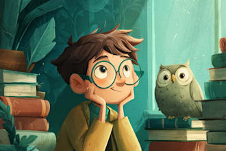 create whimsical children book illustrations