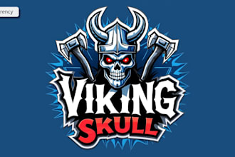 create an awesome viking skull mascot logo in 15 hours