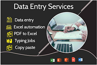 do data entry excel work pdf to word and pdf to excel