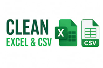 clean and format excel or CSV files