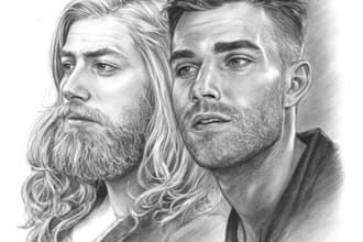 original portrait charcoal drawing