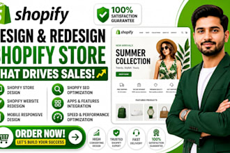 design shopify store redesign shopify website and seo setup