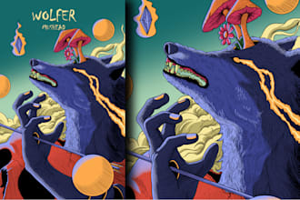 draw illustration for poster, album cover, or tshirt design
