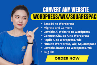 fix transfer lovable claude ai replit html to wix wordpress squarespace website