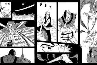 draw action fantasy manga and comic pages for your story